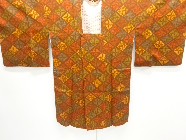 菱取りに花模様ロング道行コート